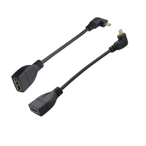 Seadream Angled Micro HDMI to HDMI Adapter Cable, 2Pack 6" 15CM 90 Degree Micro HDMI Right-Toward Left-Toward Male to HDMI Female Cable Adapter Connector (2pcs Each of Right and Left)