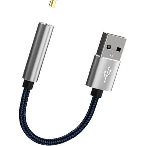 zoyuzan USB to 3.5mm Adapter Audio Jack Converter Cable for Headphone PC Car Microphone External Headset DAC Port Stereo PS4 Cord Dongle Interface Speaker Computer Plug Digital Laptop Splitter