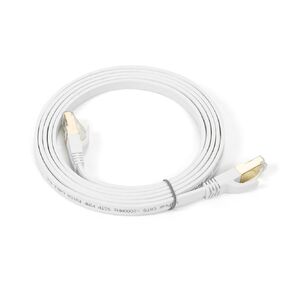 Cat 8 Ethernet Cable 6.6FT, High Speed 40Gbps 2000MHz Flat Internet Network Patch Cord, RJ45 Shielded Outdoor & Indoor LAN Cable,RJ45 Router Cable Compatible with Gaming,PC PS5,Modem,Router