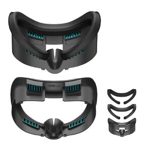 Upgrade Facial Interface and Face Pad Cover for Meta Quest 3 Accessories, Ice Silk Cotton & Soft PU Leather Face Pad Compatible with Oculus Quest 3, Light-Blocking Nose Pad and Air-Circulation Design