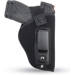 IWB Gun Holster by PH - Concealed Carry Soft Material - Soft Interior - Fits M&P Shield 9mm.40.45 Auto/Glock 19 26 27 29 30 33 42 43 / Rug LC9, LC380 - Taurus Slim, PT111 G2 - Springfield XDs Hellcat