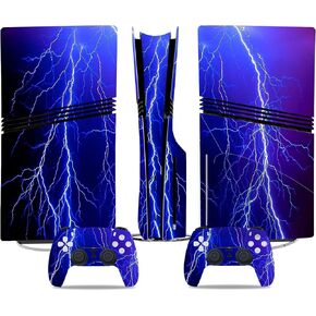 Full Body Vinyl Decal Cover for PS5 Pro Disc Edition Console & Controllers - Lightning