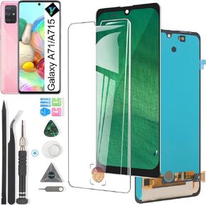 OLED Screen for Samsung Galaxy A71 Screen Replacement for Samsung A71 A715 A715F SM-A715F/DS SM-A715F/DSN A715FD LCD Display with Touch Screen Digitizer Assembly with Fingerprint Sensor 6.7"(Black)