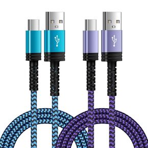 USB Type C Charger Cable,[2-Pack 6FT]Android Charger Cable USB C Fast Charging Cable Cord for Samsung Galaxy S24/A54/A34/A14/S23Ultra/S21 FE,Z Fold 5/4,Z Flip 5/4;Google Pixel 8Pro/8/7Pro/7/6a/6 Pro/5