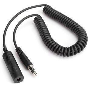 Headphone Extension Line,Coiling Type U-92A/U to U-174/U Helicopter Military Headphone Extension Cable,Used to Expand Standard Military Mono U-174/U Plugs to Connect Helicopters or Military Rad