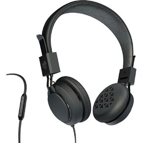 JLab Audio Intro Premium On-Ear Headphones, with Universal Mic (Black)