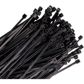 K Tool International KTI-78070 Heavy Duty 7" -Wire -Ties, Black, 100 Pack, 50 lbs Tensile Strength KTI78070