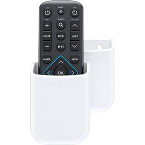 TotalMount Universal Remote Control Holder – Attaches to Wall or Back of TV – Compatible with All TV Remotes (Premium White, Medium Two Pack)