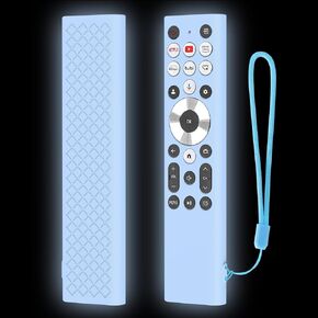 LEFXMOPHY ERF6A80 ERF6G80H ERF6F80H Voice Remote Cover for Hisense U6 U7 U8 U9 U6N U7N U8N U9N Series 4K Smart TV 2024 Case Silicone Protector Glow in Dark - Blue