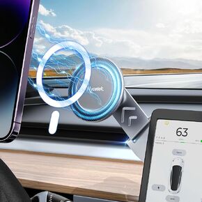 Nycetek Tesla Phone Mount Holder for, [Super Suction Power] Dashboard Magnetic iPhone Car Mount for Tesla Model Y/3/S/X Accessories 2023, Alloy Foldable Car Holder for iPhone Samsung and More