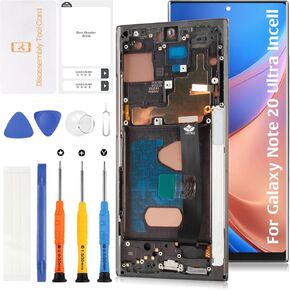 InCell Note 20 Ultra LCD Screen Replacement (No Fingerprint Function) for Samsung Galaxy Note 20 Ultra with Mystic Black Frame N986B/U/W LCD Screen Touch Digitizer Assembly