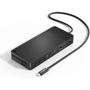 WD19TB Thunderbolt USB C Docking Station, Single 5K Dual 4K or Triple Display with 180W Power Adapter (1*Thunderbolt C, 2 DP, 1 HDMI, 2 USB C, 3 USB, 1 RJ45, 2 3.5 Ports, 1 DC Power)