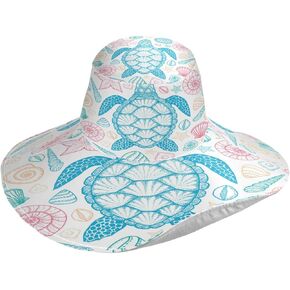 Sea Turtle Shells Gardening Sun Hat for Men Women Outdoor Wide Brim Beach Hats Fishing Cap Multicolored