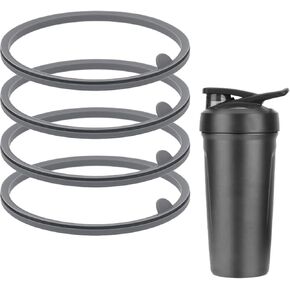 4pcs Lid Gasket Replacement for Blender Bottle Strada Flip Shaker Cup Water Bottle Parts Accessories Leak-Proof, Silicone Seal Ring for Blenderbottle Strada Flip Shaker 24 oz 28 oz (Gray)