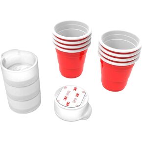 Big Shots Shooter Ski Kit, Peel-and-Stick Adhesive Mounts, No Tools Required, Fits All Standard Size Shot Glasses, 4 Mounts ('Merica Swirl)