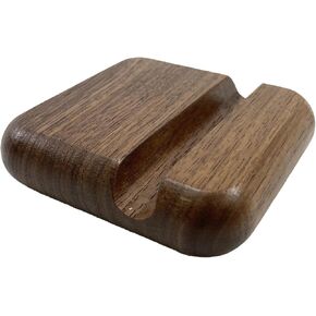Natural Black Walnut Wood Phone Stand, Round Edge, Single Slot, 2 x 8 x 8 cm