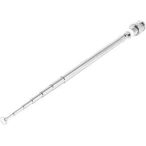 uxcell FM Telescopic Antenna, 7 Sections Household BNC Male Jack Right Angle Telescopic Scanner Antenna Aerial Replacement for TV AM FM Radio Stereo, Silver Tone