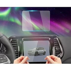 Tempered Glass Screen Protector Foil Compatible with 2021-2018 Jeep Compass Limited Trailhawk 8.4 Inch Navigation Radio Touchscreen Cover Accessories Protective Film 9H Anti-Fingerprint HD