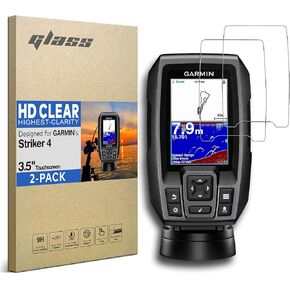 [2 حزمة] واقي شاشة زجاجي مقسى متميز لـ Garmin Striker 4CV - 3.5 بوصة شاشة تعمل باللمس المضادة لمكافحة الإصبع (HD Clear)