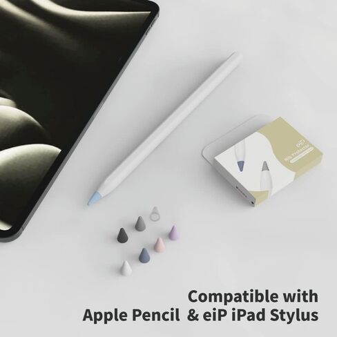 EIP Silicone Pencil NIB/TIP Cover Cover Cover Cover لرسم غير متوافق مع Apple Pencil 1st/2nd ، eip ipad stylus استبدال Nib/tip protector (8 PCs مختلطة) in Kuwait