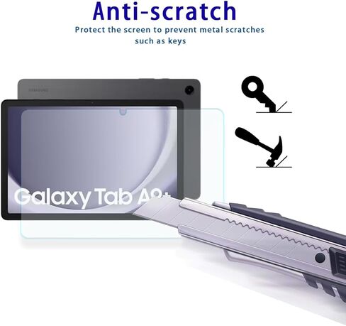واقي الشاشة لـ Samsung Galaxy Tab A9 Plus 11 بوصة 2023 ، A9 Plus/A9+ 11'5G (SM-X210/X216/X218) فيلم زجاجي مزخرف ، صلابة 9H ، مضاد للقرعة ، ودية ، ودية ، خالية من الفقاعات (1 pcs) in Kuwait