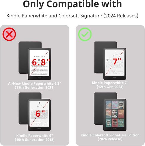 Clear Case for All-New (7") Kindle Paperwhite 12th Gen 2024 and Kindle Colorsoft Signature Edition,Ultra Slim Soft TPU Anti-Yellow Scratch-Proof Lightweight Protective Cover, Clear in Saudi Arabia