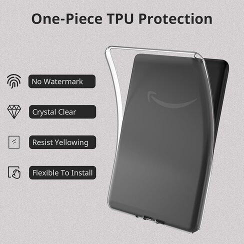 Clear Case for All-New (7") Kindle Paperwhite 12th Gen 2024 and Kindle Colorsoft Signature Edition,Ultra Slim Soft TPU Anti-Yellow Scratch-Proof Lightweight Protective Cover, Clear in Saudi Arabia