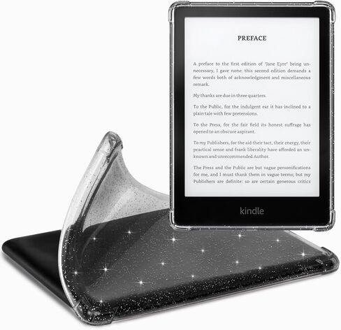 COBAK CLASE CASE لـ Kindle Paperwhite 11th Gen 2021 & Signature Edition (6.8 ")-غطاء خلفي خفيفة الوزن ومقاومة للخدش ، بريق أسود ، معنقدة. in Saudi Arabia
