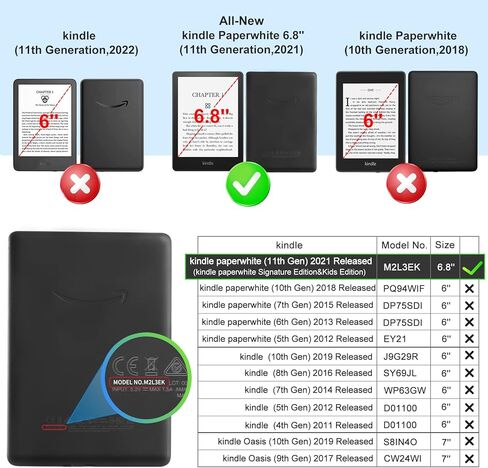 COBAK CLASE CASE لـ Kindle Paperwhite 11th Gen 2021 & Signature Edition (6.8 ")-غطاء خلفي خفيفة الوزن ومقاومة للخدش ، بريق أسود ، معنقدة. in Saudi Arabia