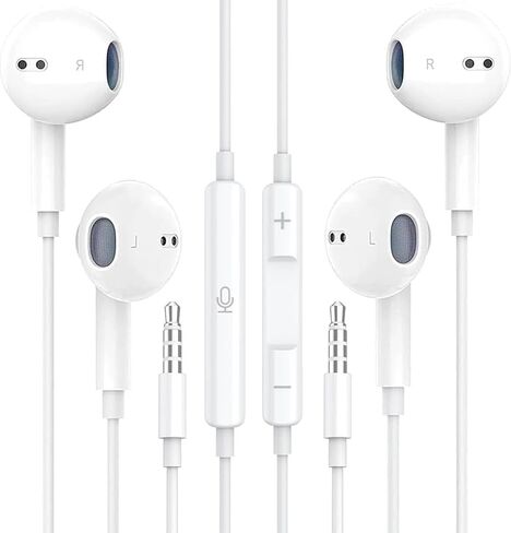 2 حزمة سماعات أذن سلكية ، سماعات الرأس 3.5 ملم مع استريو HIFI المدمج ميكروفون ، وإلغاء الضوضاء العزلة في سماعات الرأس المتوافقة مع iPhone/iPad/Android/الكمبيوتر المحمول/الكمبيوتر أكثر مع مقبس 3.5 ملم in Saudi Arabia