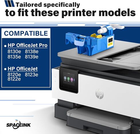 923 حزمة Combo Combo حبر (بدون رقاقة) لـ HP OfficeJet Pro 8130e 8135E 8138E 8139E و 8120 8122E 8123 PRINTERS (Black C M Y) in Kuwait