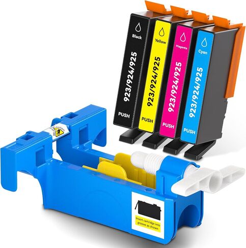 923 حزمة Combo Combo حبر (بدون رقاقة) لـ HP OfficeJet Pro 8130e 8135E 8138E 8139E و 8120 8122E 8123 PRINTERS (Black C M Y) in Kuwait