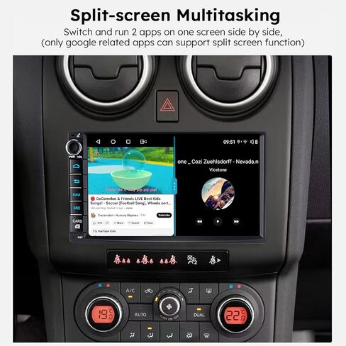 Joying 7 بوصة مزدوجة DIN CAR Steroo Android 12 Touch Screen Car Radio 4GB+64GB وحدة رأس مع CARPLAY/Android AUTO/MIRROR LINK/HDMI OUTPUT/AM/FM Radio/Bluetooth 5.0/Volume Knob (JY-UZ135N4) in Kuwait