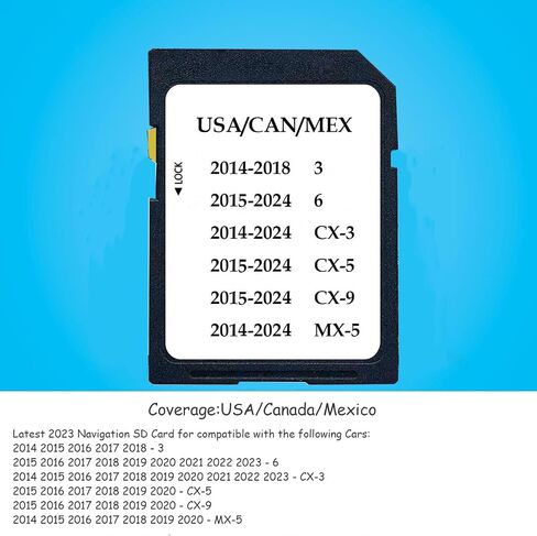 2024 Year-End Released Navigation Map SD Card Fits for 2014-2018 3,2015-2024 6 CX-5 CX-9,2014-2024 CX-3 MX5 in Saudi Arabia