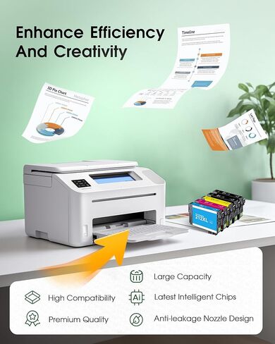 212XL 212 Ink Cartridges Replacement for Epson 212XL 212 XL T212XL T212 Combo Pack Ink Cartridges Compatible for Expression Home XP-4100 XP-4105 Workforce WF-2830 WF-2850 Printer (5 Pack) in Kuwait