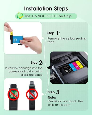 212XL 212 Ink Cartridges Replacement for Epson 212XL 212 XL T212XL T212 Combo Pack Ink Cartridges Compatible for Expression Home XP-4100 XP-4105 Workforce WF-2830 WF-2850 Printer (5 Pack) in Kuwait