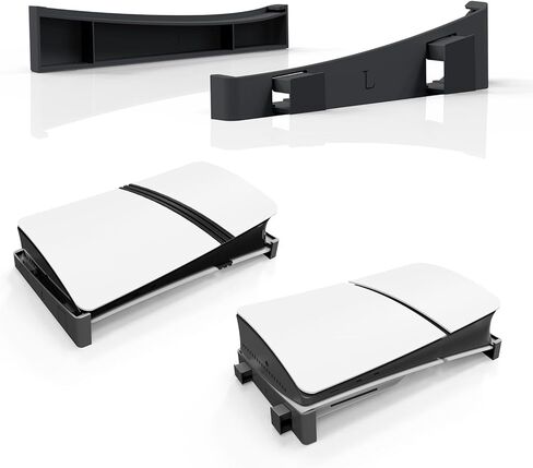 ADGSG SLIM/PS5 PRO FARIZONTAL Stand for Disc & Digital Editions ADGASDG CCESSORORS BASE DAHGIGN DAHGIGN لـ PlayStation 5 Slim/Pro Console (White) in Kuwait