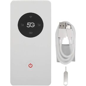 5G Mobile Hotspot for Travel, Pocket 5G, Mini Smart 5G and 4G Router, Nano SIM Slot 2.77Gbps DL 1.25Gbps UL, Supports 16 Connected Devices with USB Cable Pin