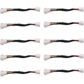 10Pcs 4Pin Fan Speed Reduction Cable Deceleration Line CPU Fan PWM Cable Temperature Control Computer Chassis 3Pin/4Pin Speed Regulating Power Cord