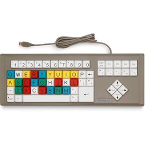 Children's Computer USB Keyboard - Color Coded - Large Keys - Accessibility Kit (Braille and Tactile adhesives)
