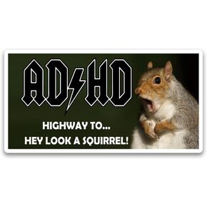 ADHD Highway to Hey! Sticker - Graphic Decal - Auto, Wall, Laptop, Cell, Truck Sticker for Windows, Cars, Trucks