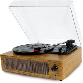 Vinyl Record Players, 3-Speed Bluetooth Portable Suitcase Record Player with Built-in Speakers, Headphone, AUX-in, RCA Line Vinyl Players for Entertainment and Home Decoration