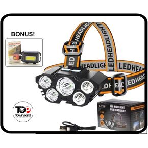 Townsend 7 LED USB Rechargeable Headlamp, Waterproof, High Lumen, with Bonus Headlamp