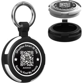 Waterproof Airtag Holder for Apple Air Tag QR Code Case Keychain Accessories Black