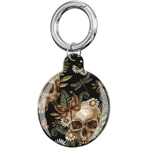 Compatible with AirTag Case Cover, Cute Protective Tracker Case with Loop Keychain Holder for Airtag,Scratch Resistant Airtag Cover for Wallet,Luggage,Cat,Dog,Pets(Cute Brown Cartoon Owls)
