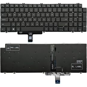 Replacement Laptop Keyboard Compatible with Dell Precision 3560 3561 3570 3571 3580, Latitude 5520 5521 5530 5531 5540 Backlight US Layout Black