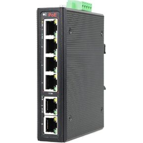 6 Ports 10/100M unmanaged Industrial PoE Switch for IP Camera, DIN Rail PoE Switch with 4 PoE and 2 RJ45 uplink Ports