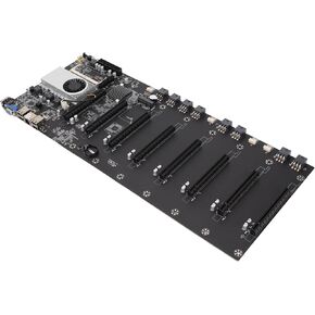 BTC T37 Mining Motherboard CPU Combo, LGA1155 Mining Machine Motherboard Integrated for Celeron CPU 1037U, Support 8 GPU, DDR3 SODIMM Slot, VGA, HDMI for Ethereum