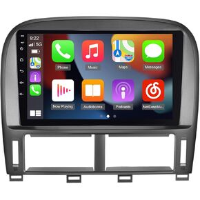 4+64G Android Car Radio for Lexus LS430 2001 2002 2003 2004 2005 2006 - Wireless Carplay & Android Auto - 9 Inch Touchscreen Radio with 32 EQ DSP, WiFi, GPS, Split Screen + AHD Rear View Camera