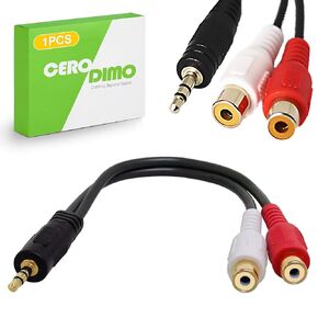 RCA to 3.5mm Adapter - 1/8" to RCA Stereo Y Splitter, Aux to RCA Headphone Jack Cable, 20cm Extension Cord for Audio Devices